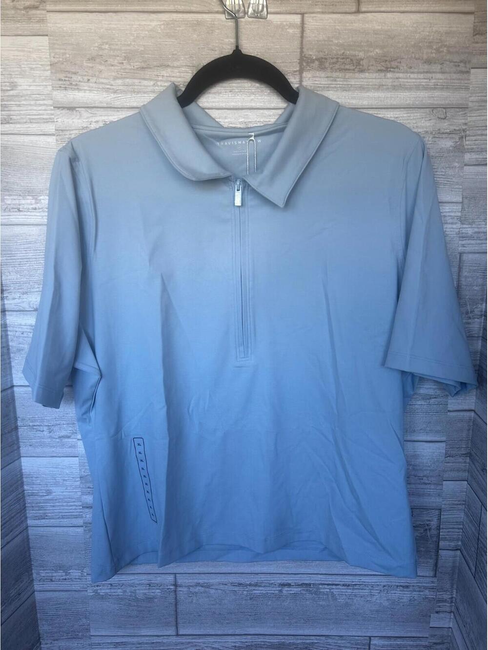 TravisMathew Private Lesson Polo XXL Blue Quarter Zip Golf Shirt NWT MSRP $89.95